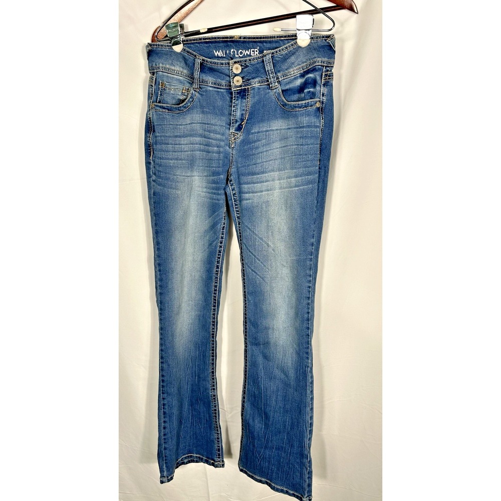 Wallflower Womens Luscious Curvy Fit Low-Rise Bootcut Jeans Stitched Y2K Size 11